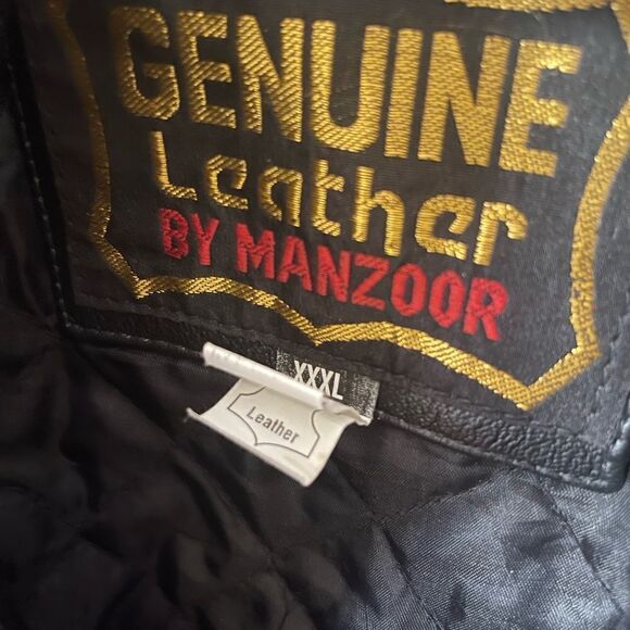 Genuine leather by Manzoor Black Men trench bicker coat snap  buttons SZXXXL - Picture 7 of 13